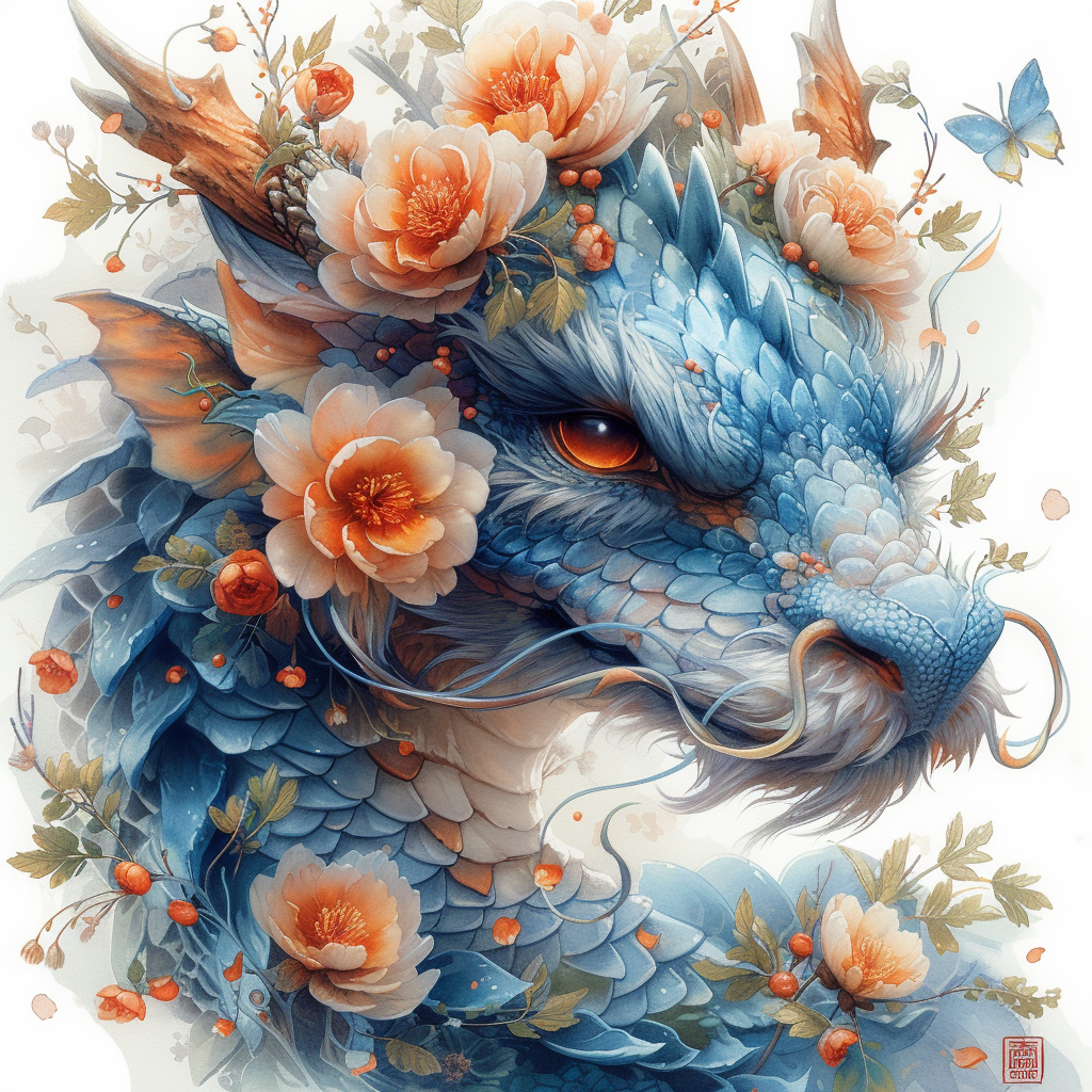 Peach Flower Bluedragon Diamond Art Kit