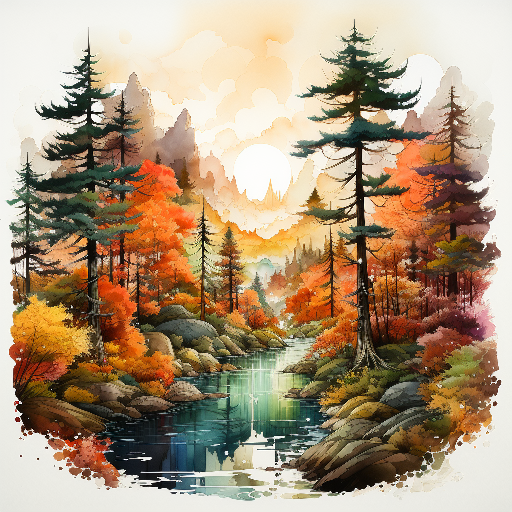 Mountain Stream Watercolor Diamond Art Kit