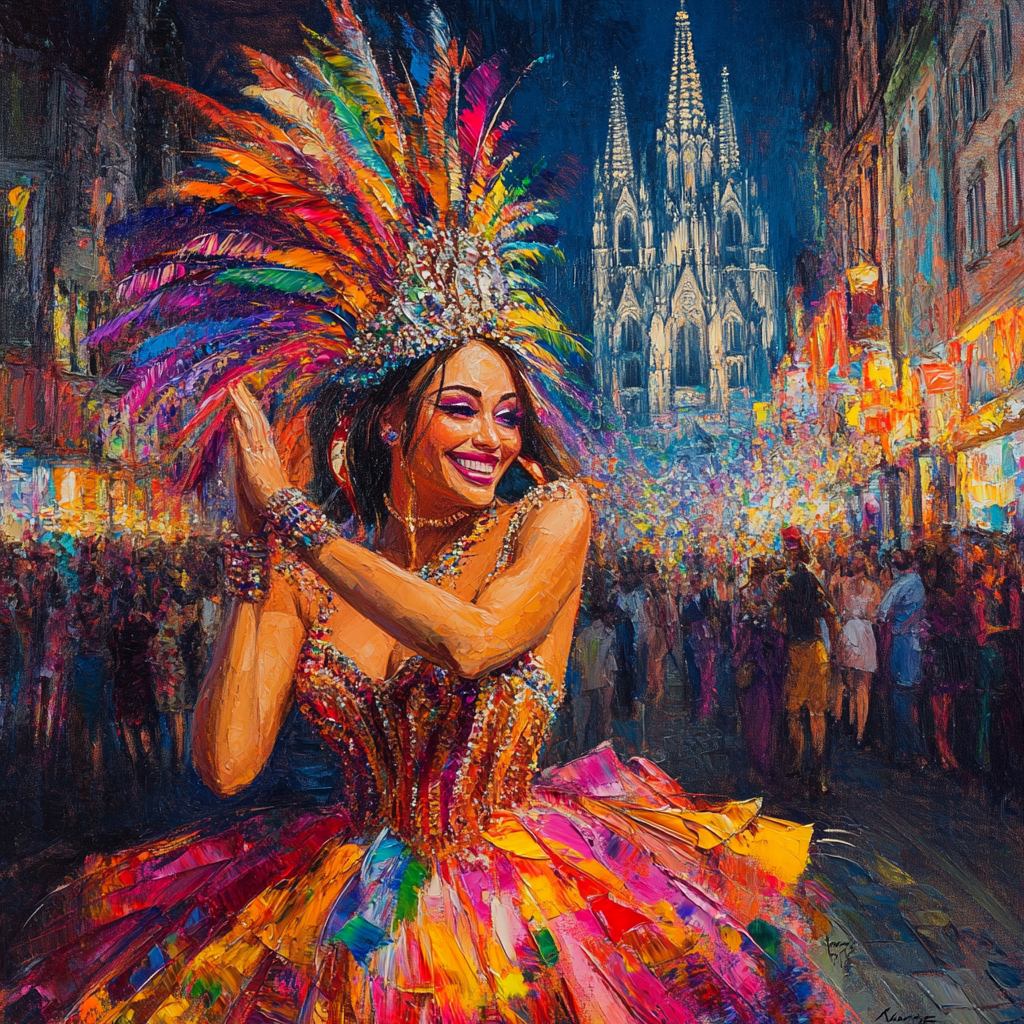 Madi Gras Dancer Cathedral Diamond Art Kit