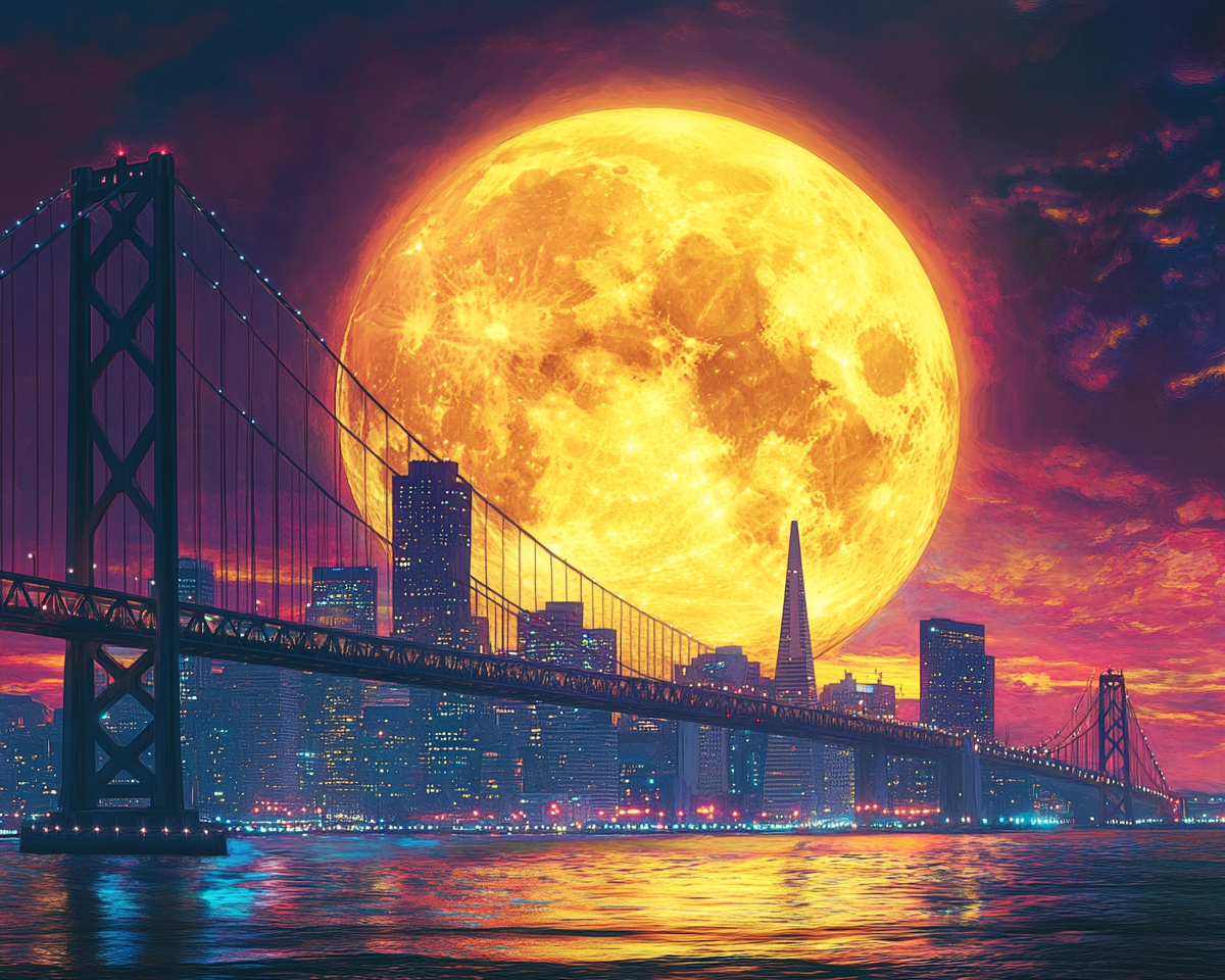 Yellow Moon Bridge Diamond Art Kit