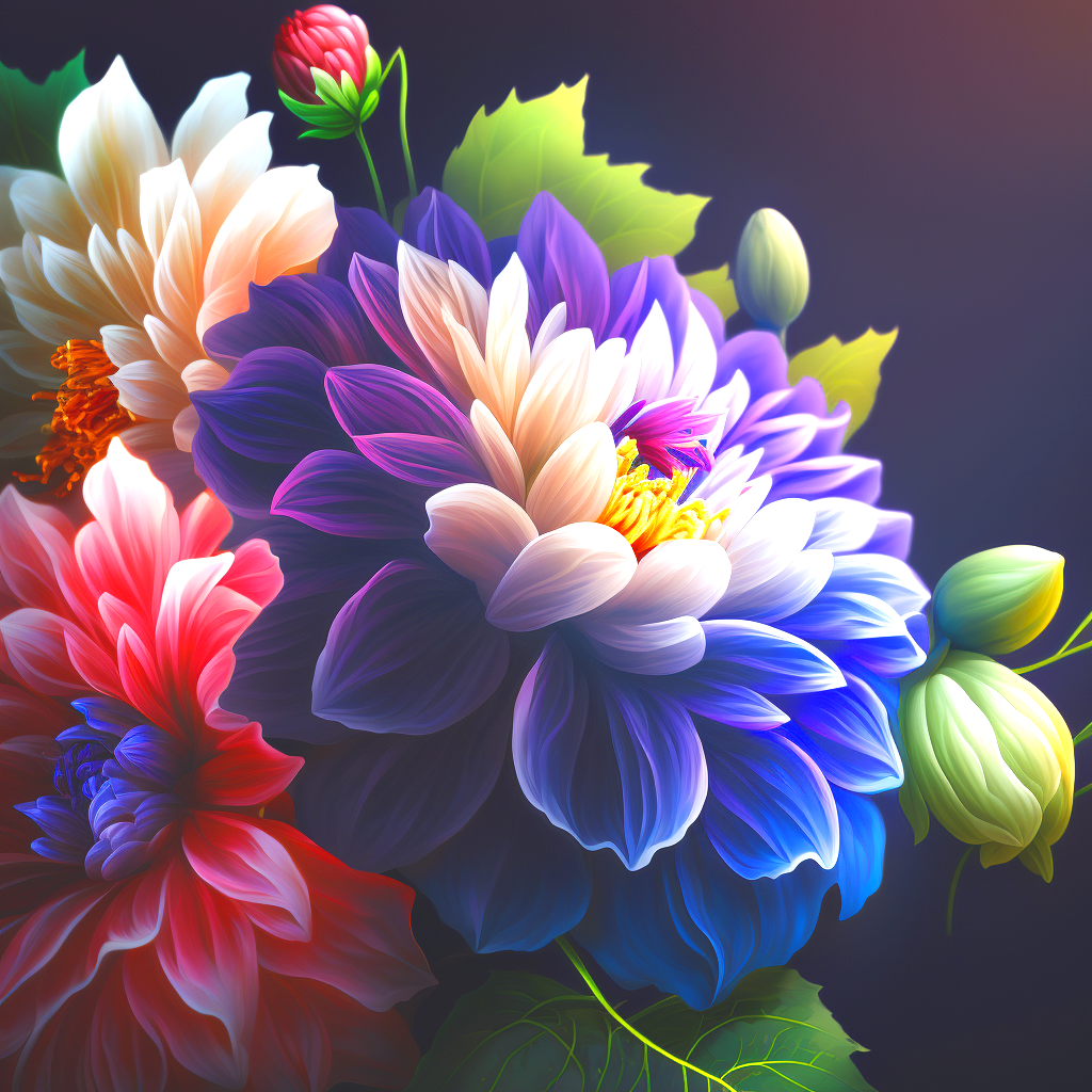 Purple White Flower Diamond Art Kit