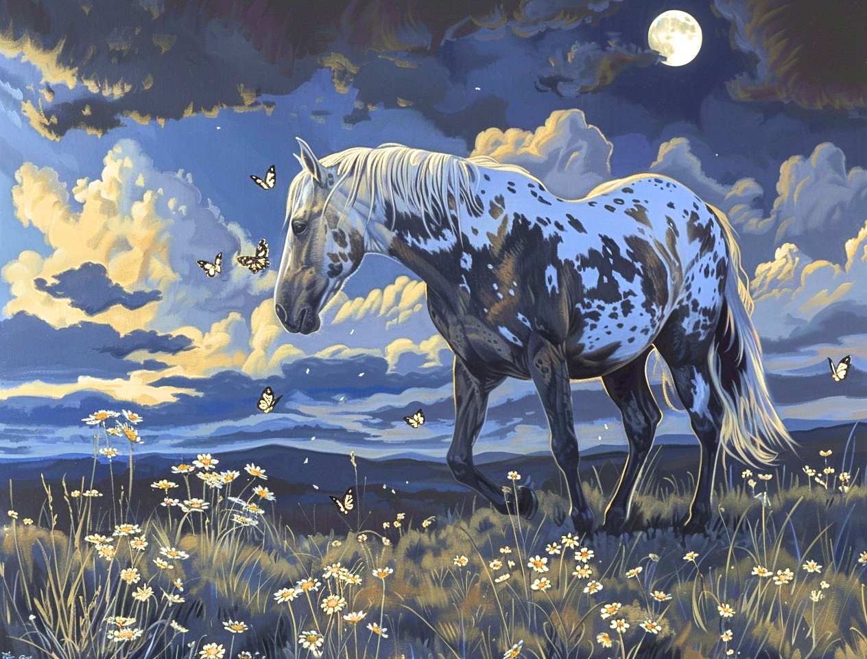 Dark Sky Painted Pony Butterflies Diamond Art Kit