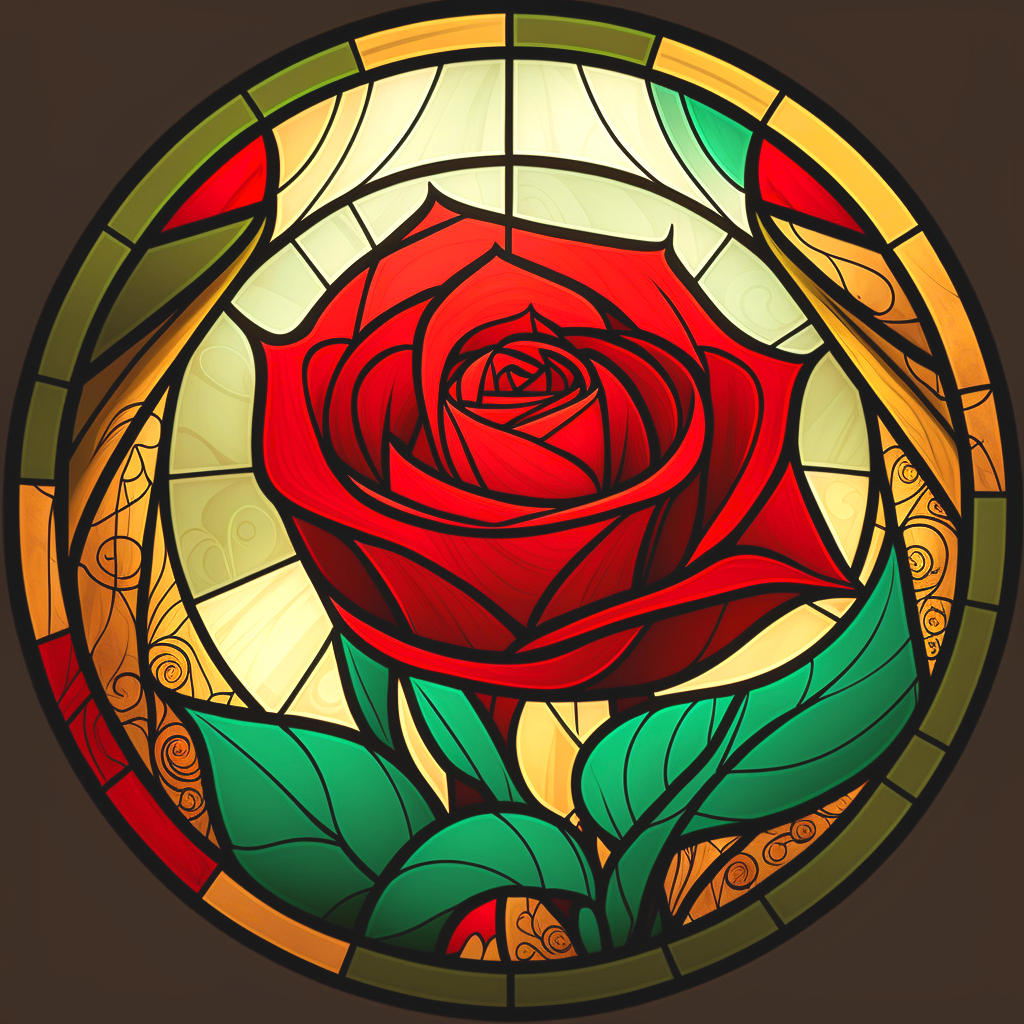 Abstract Red Rose Circle Diamond Art Kit