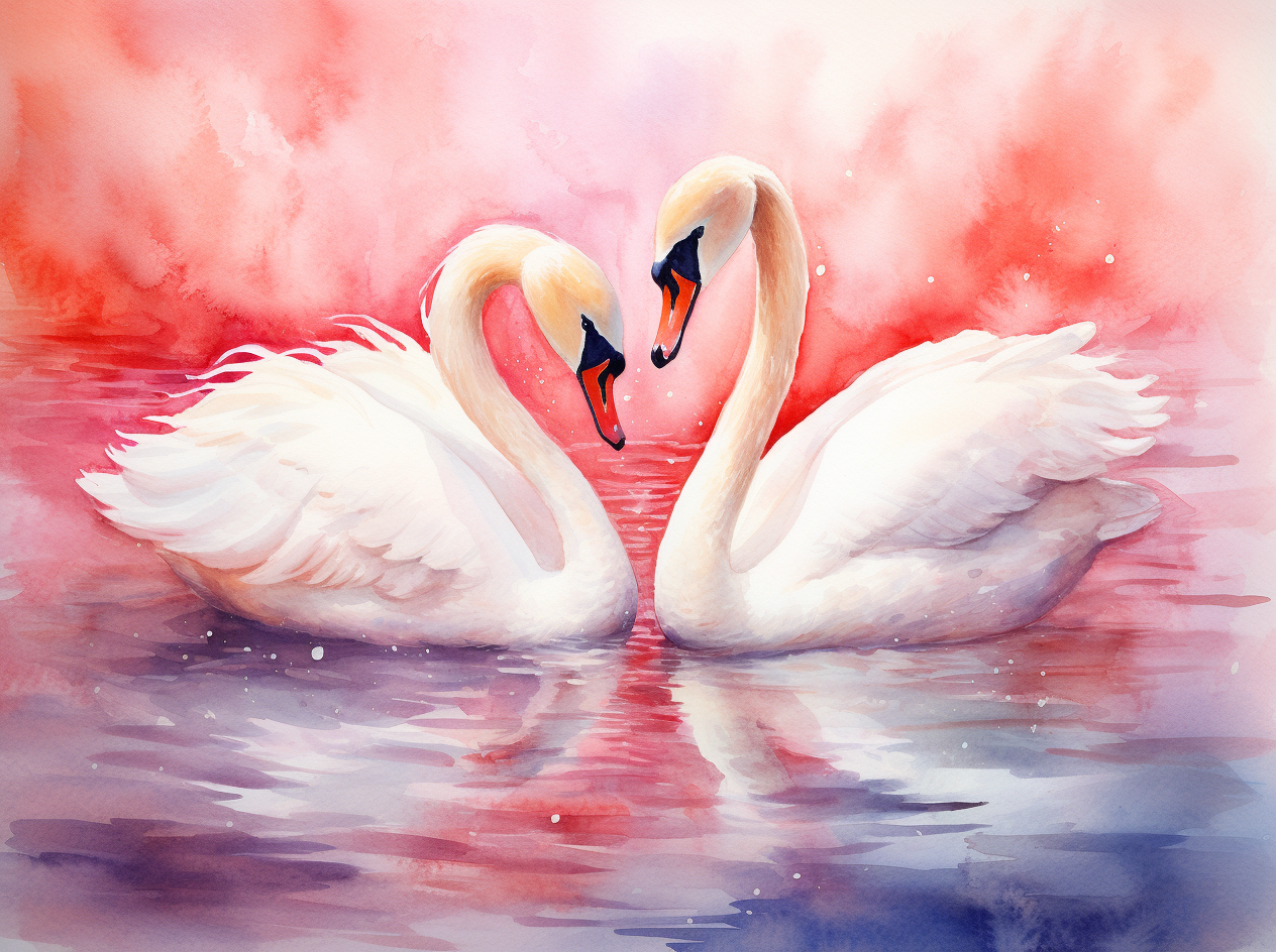 Colorful Water White Swans Diamond Art Kit