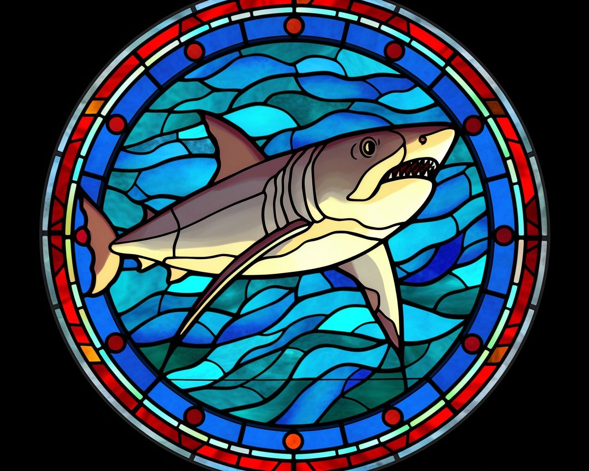 Abstract Shark Circle Diamond Art Kit