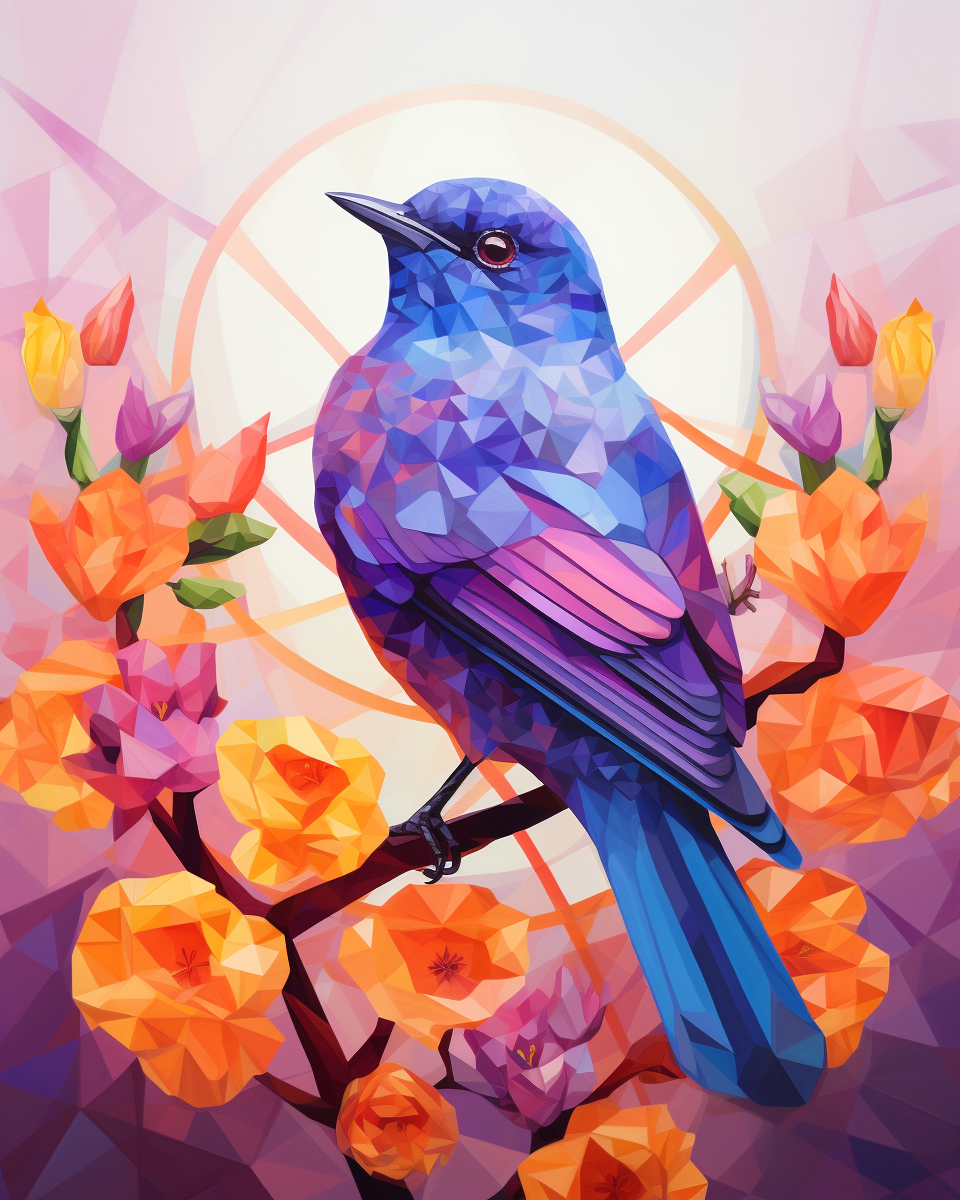 Geometric Bluebird Diamond Art Kit