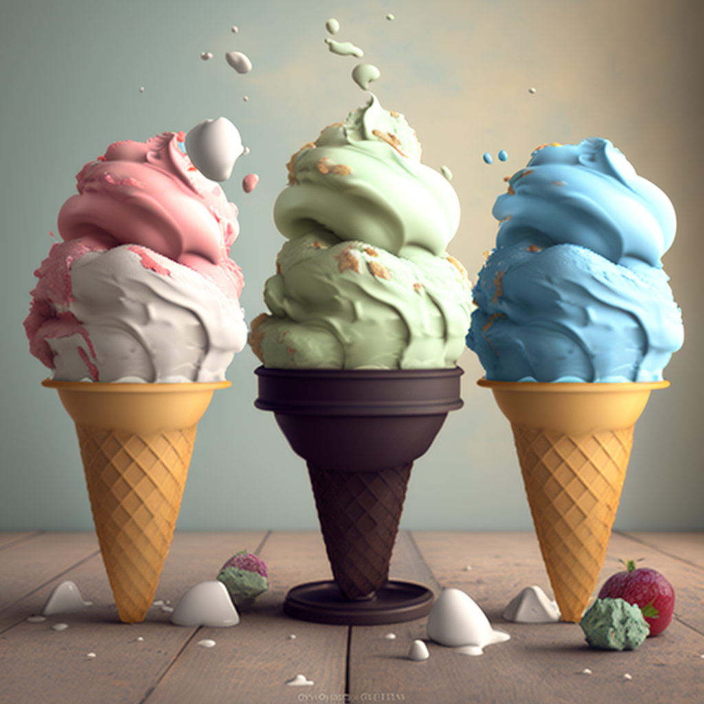 Three Ice Cream Cones Diamond Art Kit
