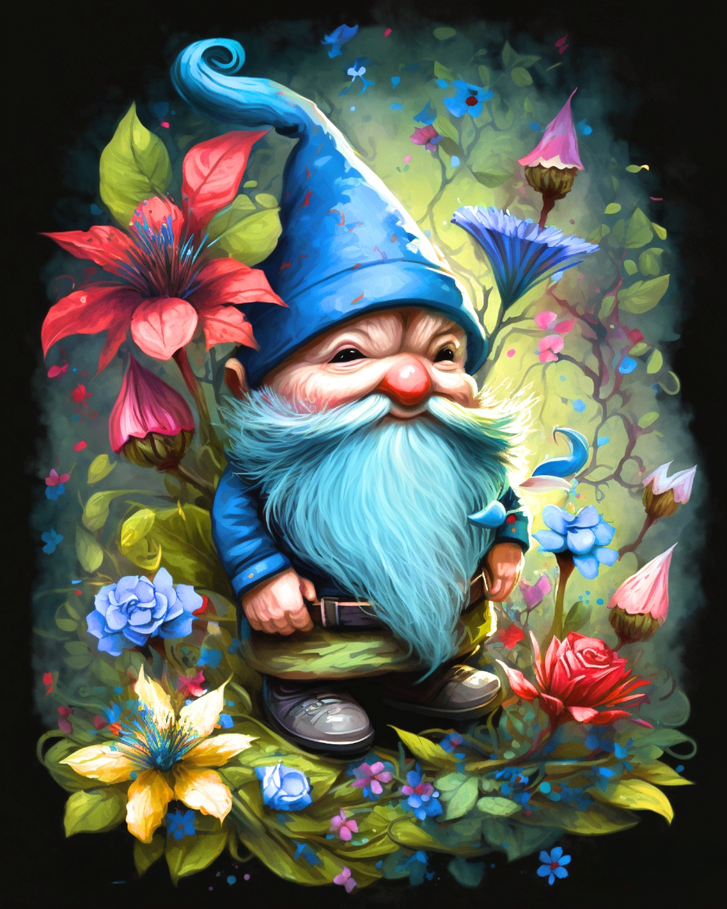 Deep Wood Flower Gnome Diamond Art Kit