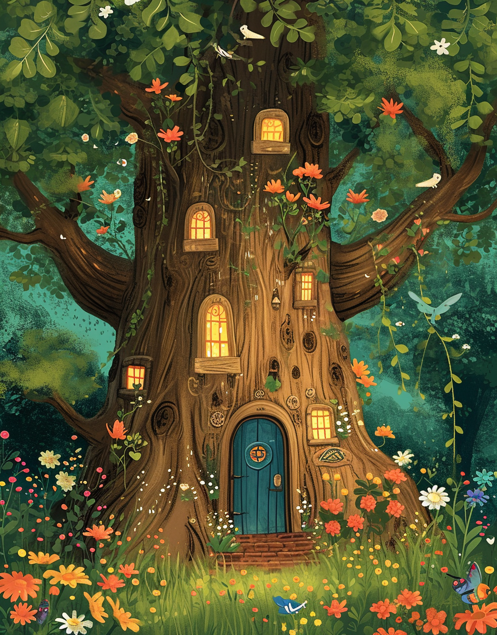 Oak Tree House Diamond Art Kit