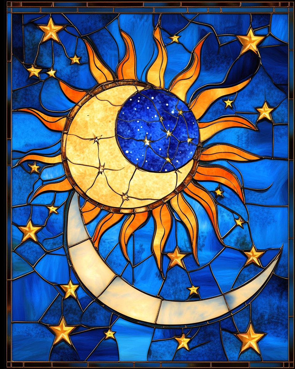 Sun Cresent Moon Abstract Diamond Art Kit