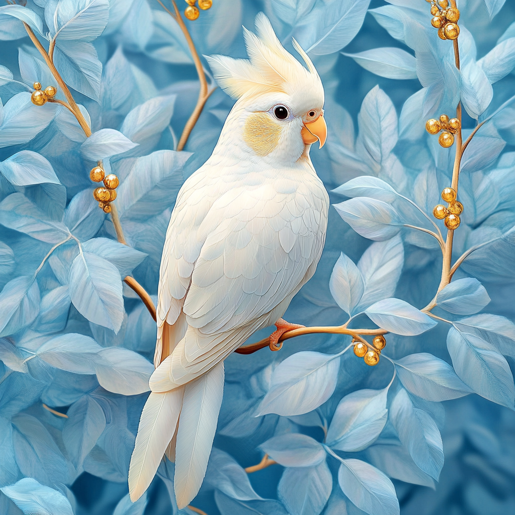 Golden Branch Cockatiel Diamond Art Kit