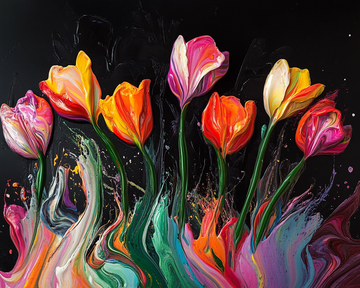 Painted Water Tulips Diamond Art Kit