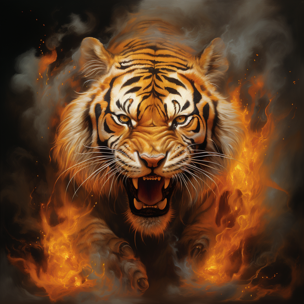 Fiery Flames Tiger Diamond Art Kit
