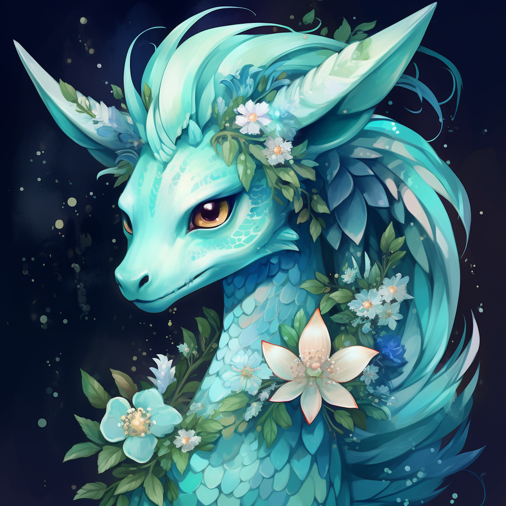 Long Ear Dragon Flowers Diamond Art Kit