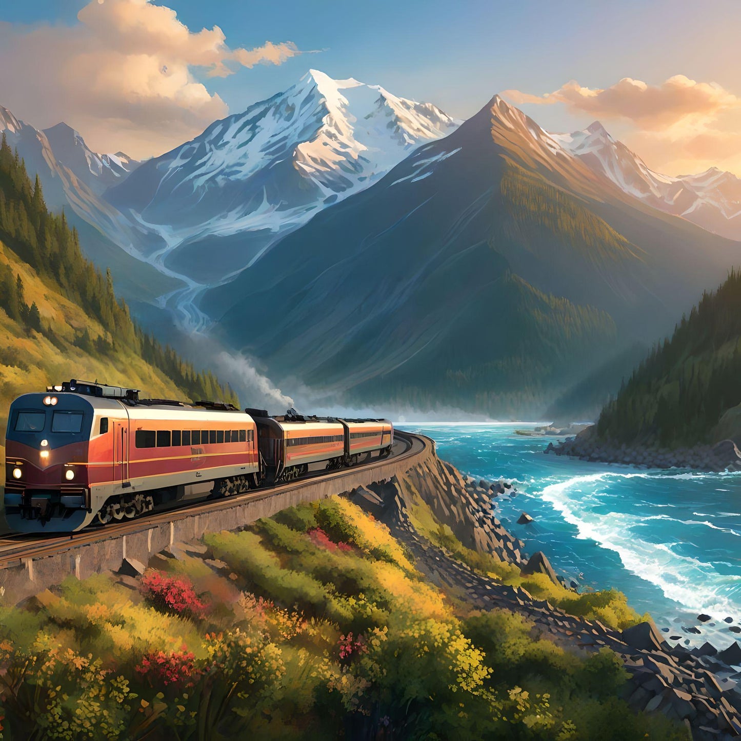 Train Ride Northern Pacific Diamond Art Kit