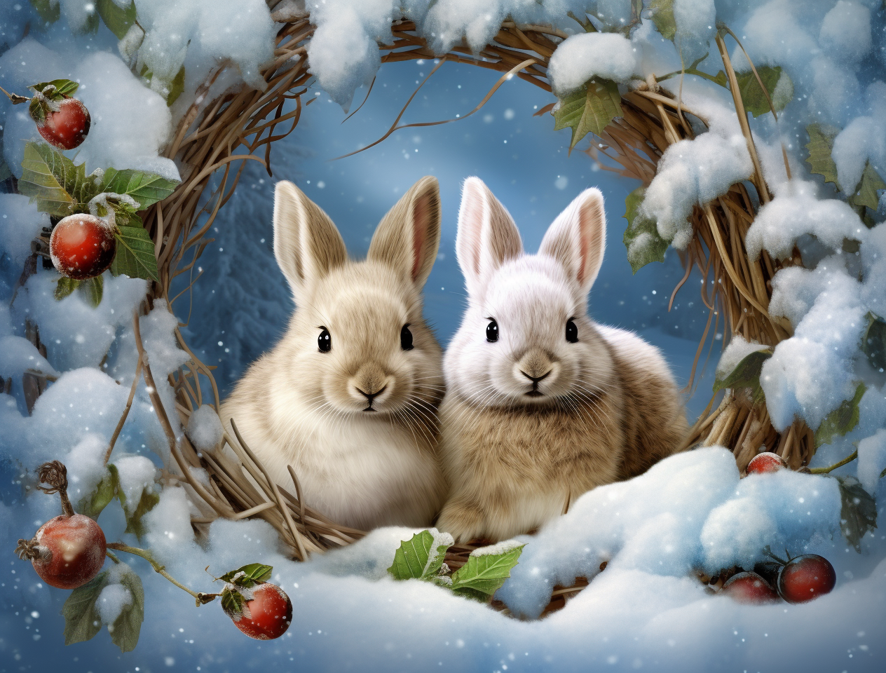 Branch Wreath Bunnies Diamond Art Kit