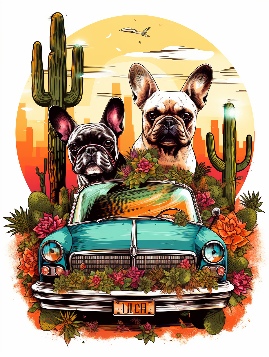 Frenchies In The Desert Diamond Art Kit