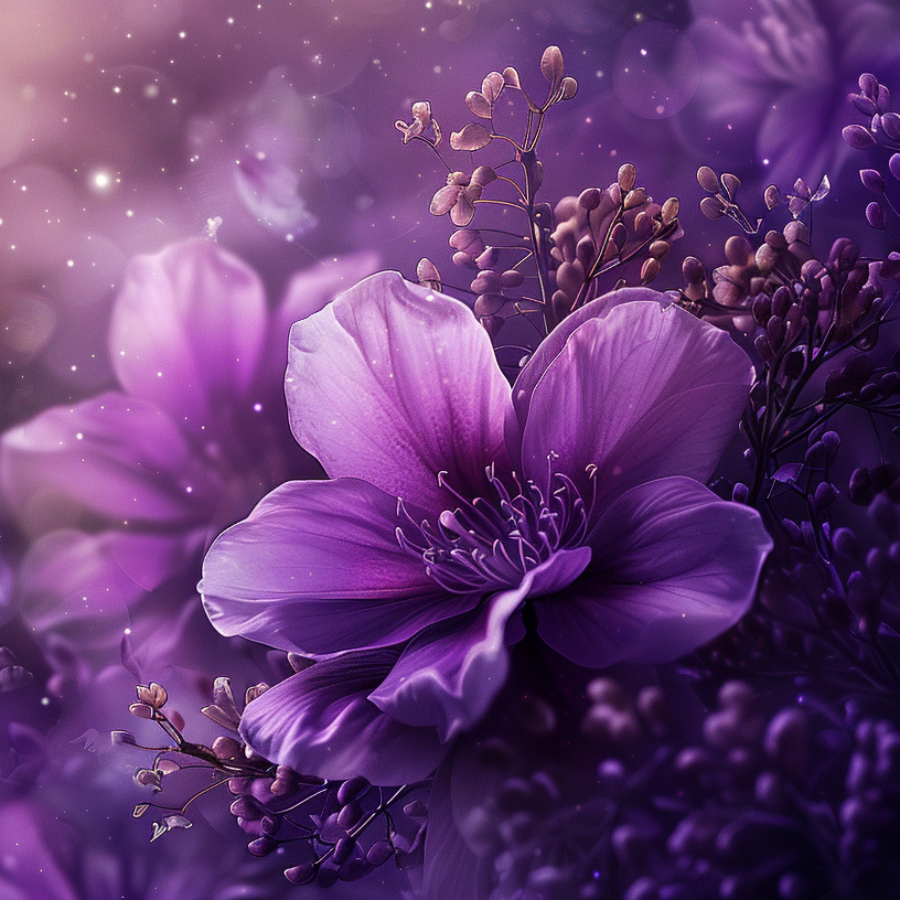 Brilliant Purple Flower Diamond Art Kit