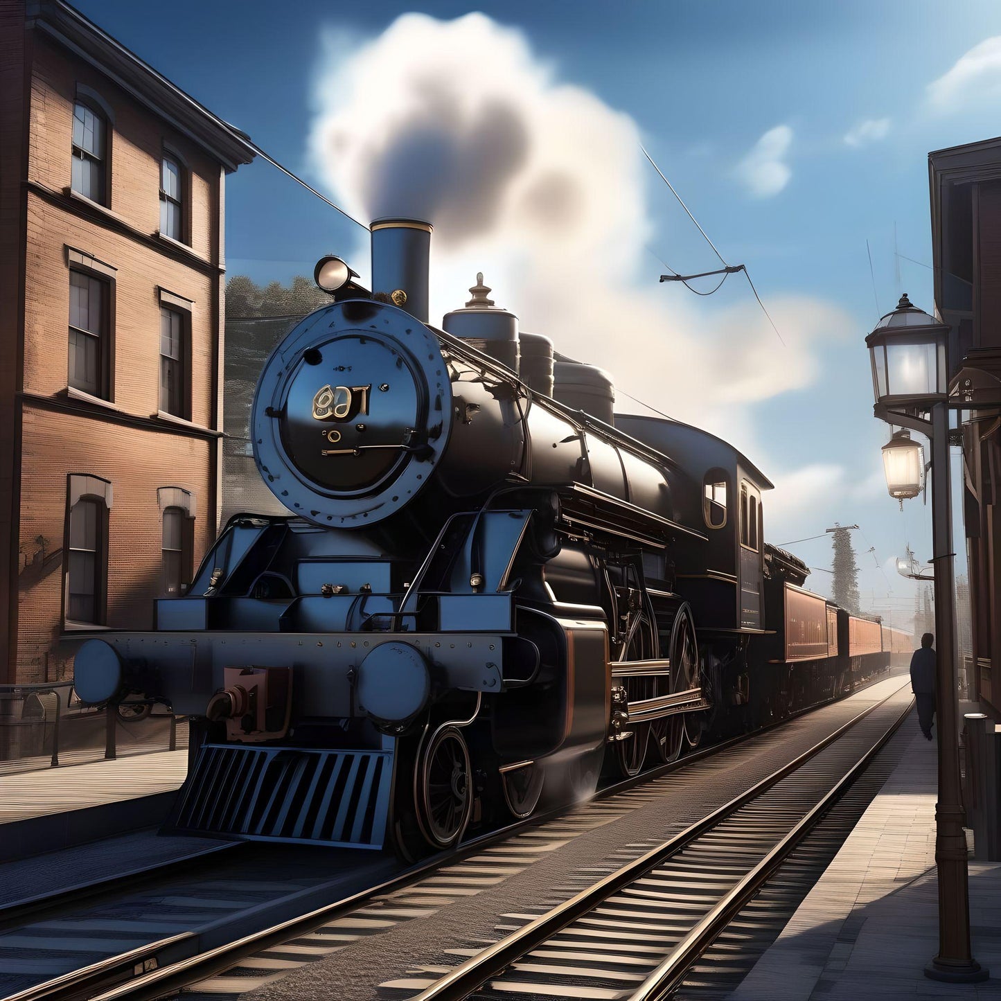 Black Steam Train Diamond Art Kit