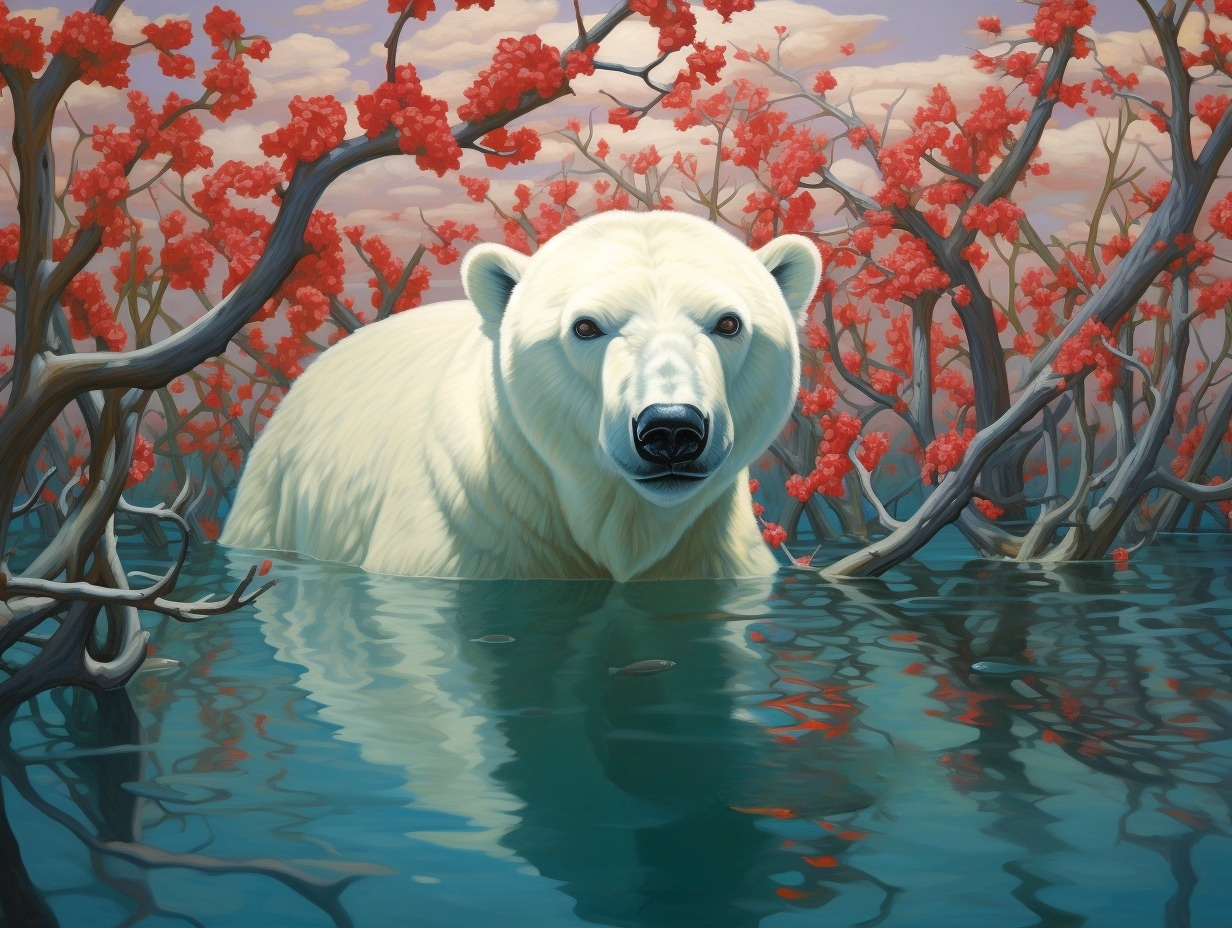 Polar Bear In Water Diamond Art Kit
