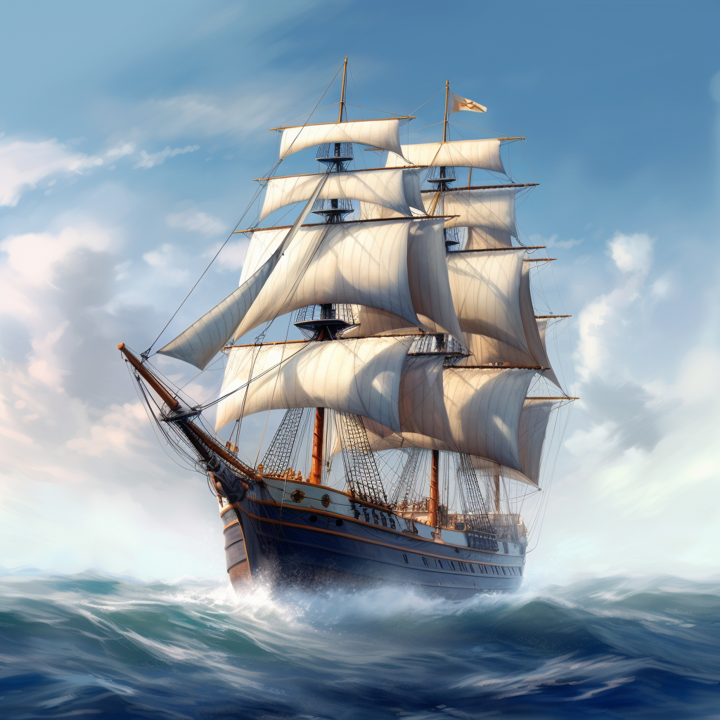 Billowing Sails Ship Diamond Art Kit