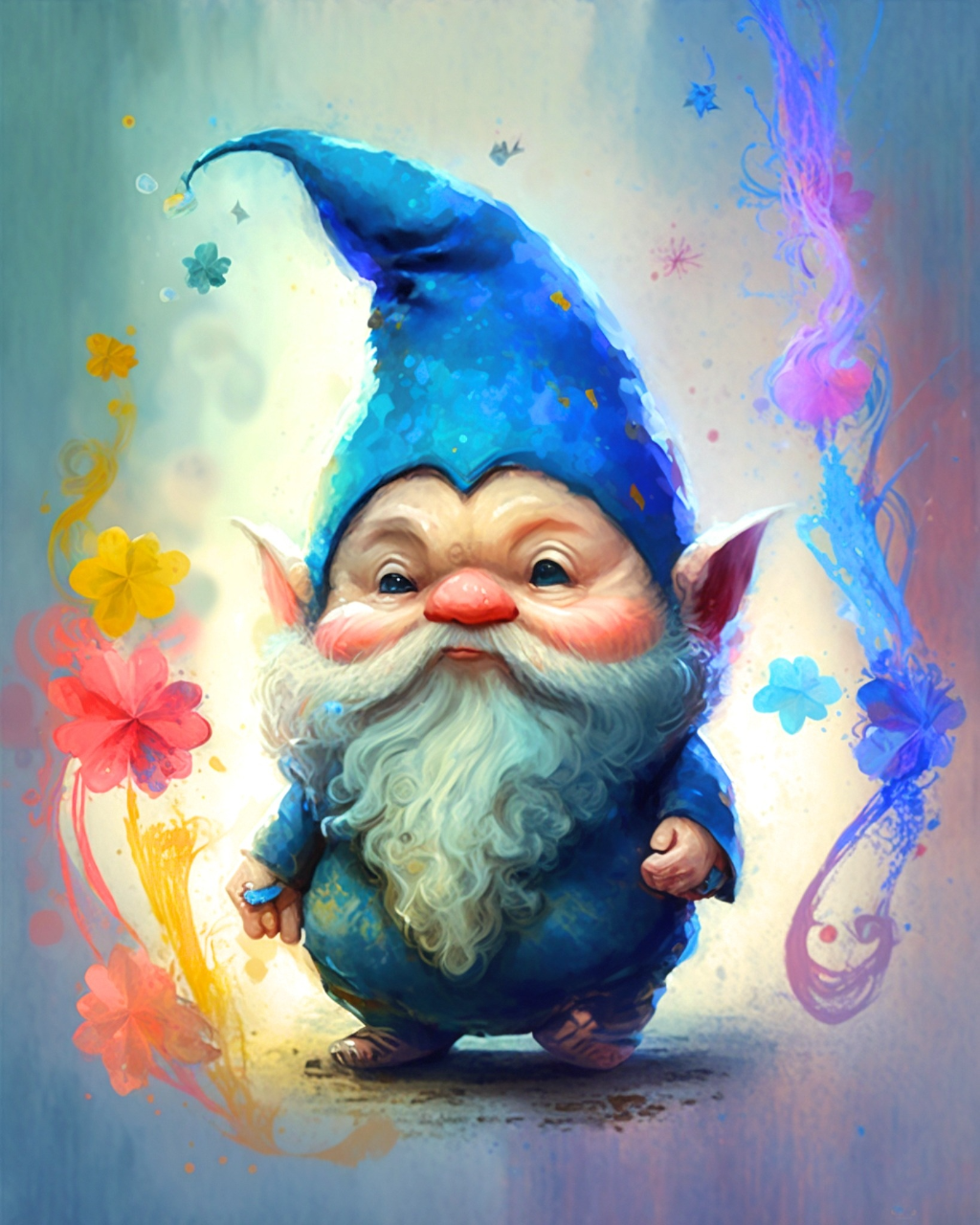 Blue Painted Gnome Diamond Art Kit