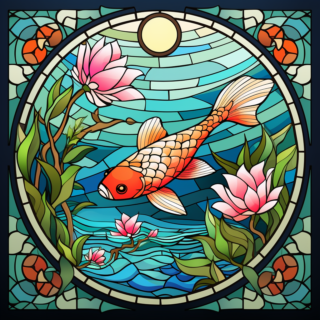 Koi Fish Abstract Pond Diamond Art Kit