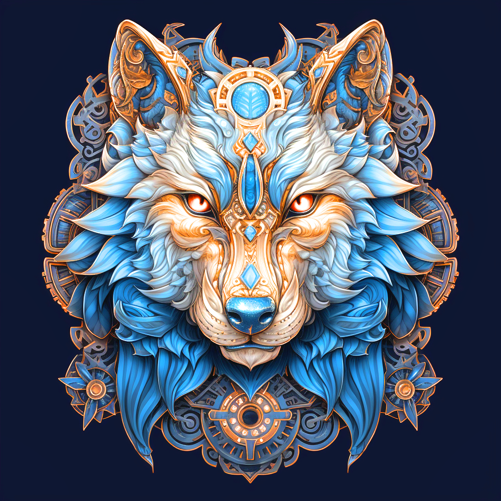 Blue Abstract Wolf Head Diamond Art Kit