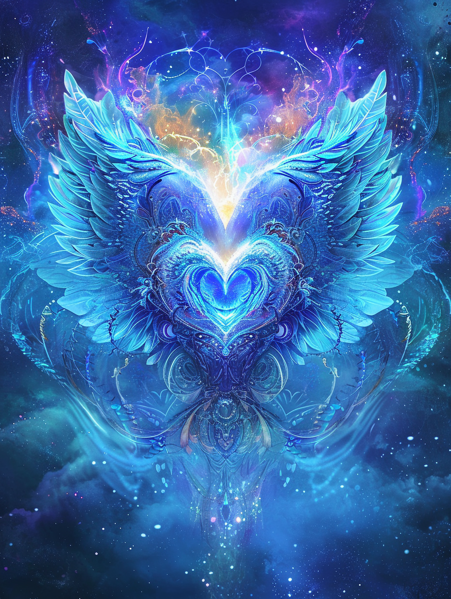 Blue Winged Heart Diamond Art Kit