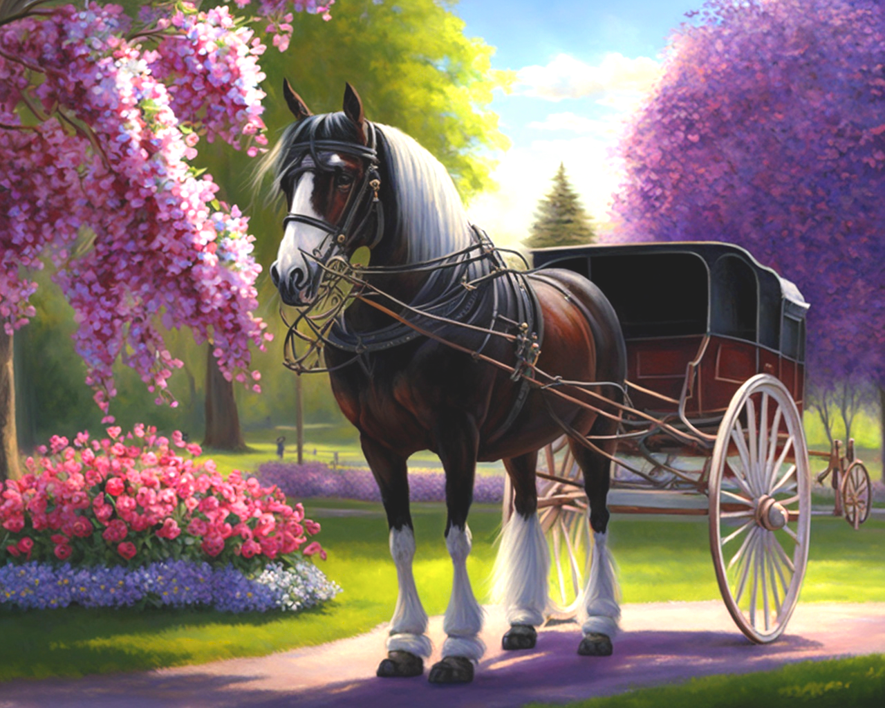 Horse And Carriage Diamond Art Kit