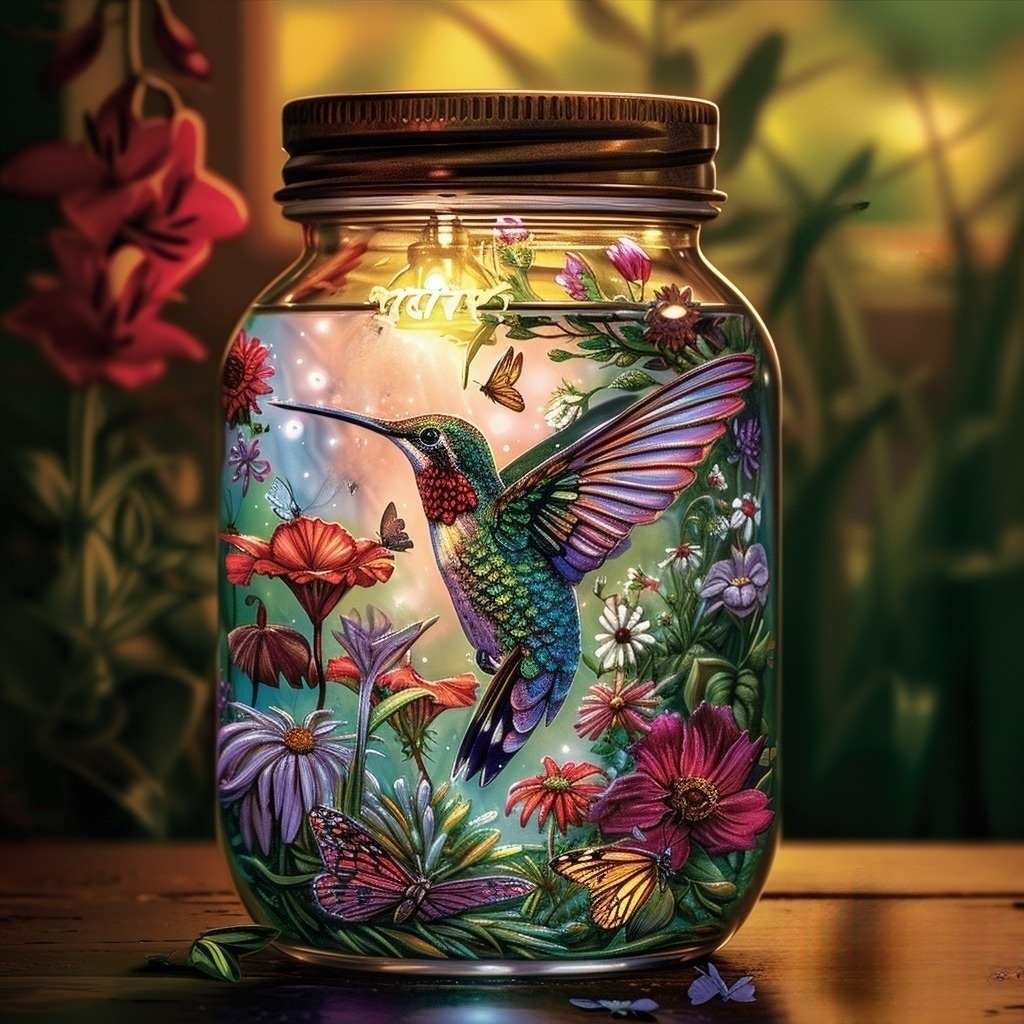 Hummingbird Jar Diamond Art Kit