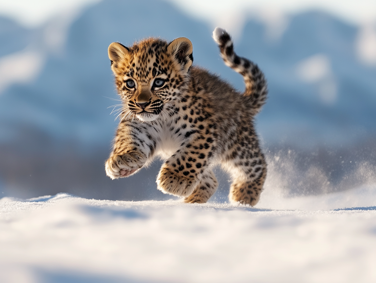 Leaping Leopard Cub Diamond Art Kit