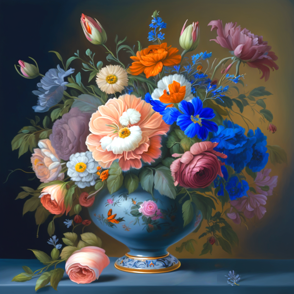 Pink Rose Vase Flower Bouquet Diamond Art Kit