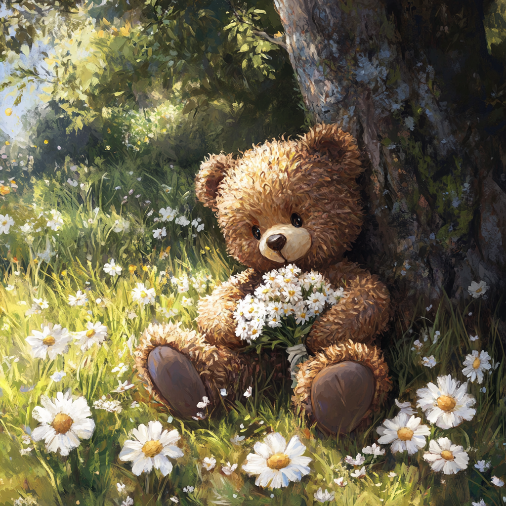 Teddy Bear Under The Tree Diamond Art Kit