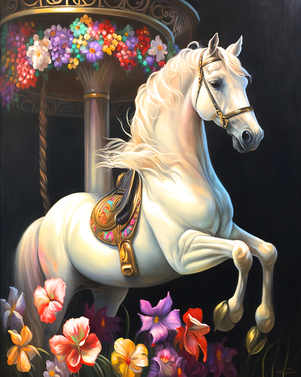 Colorful Flowers Whitehorse Diamond Art Kit