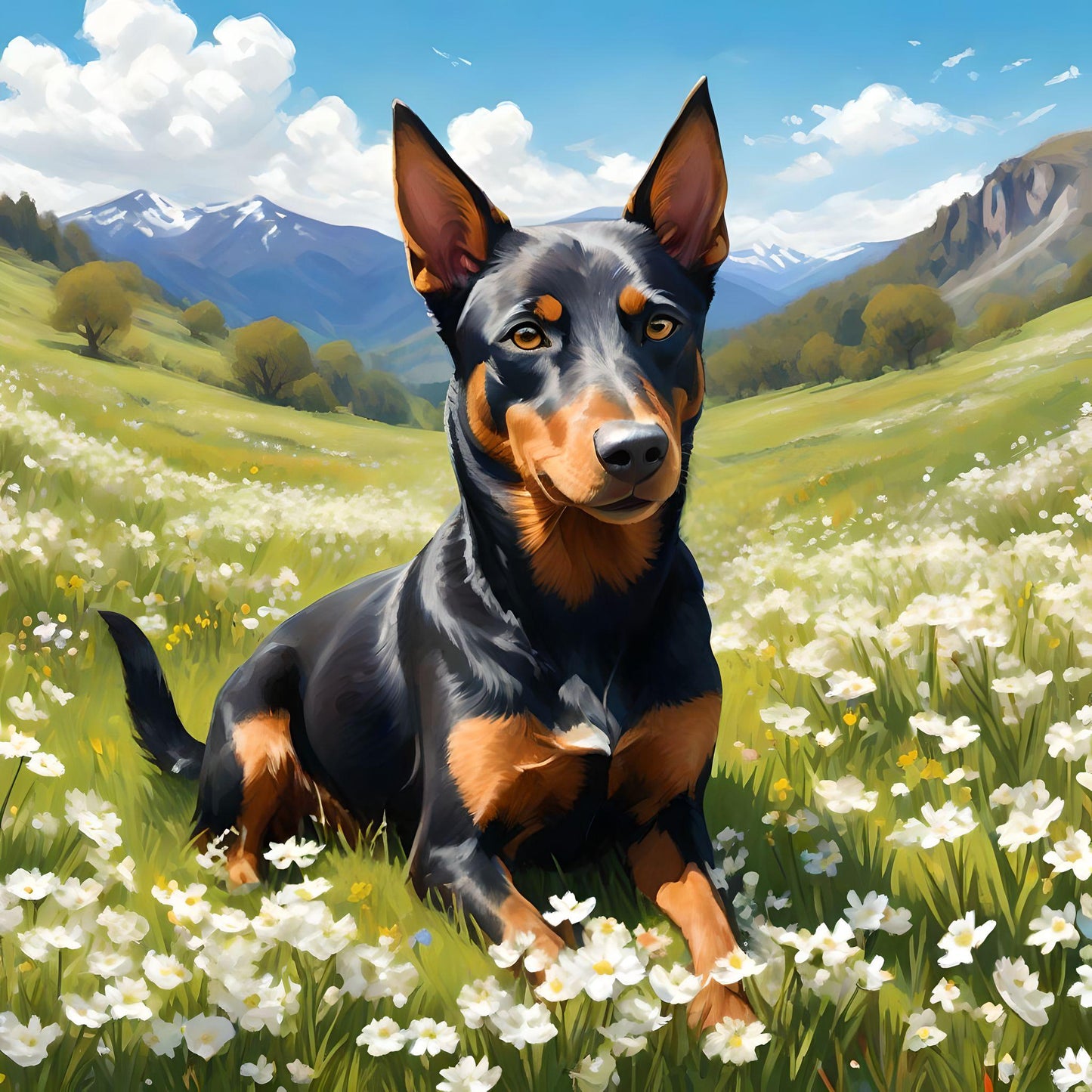 Australian Kelpie Meadow Diamond Art Kit