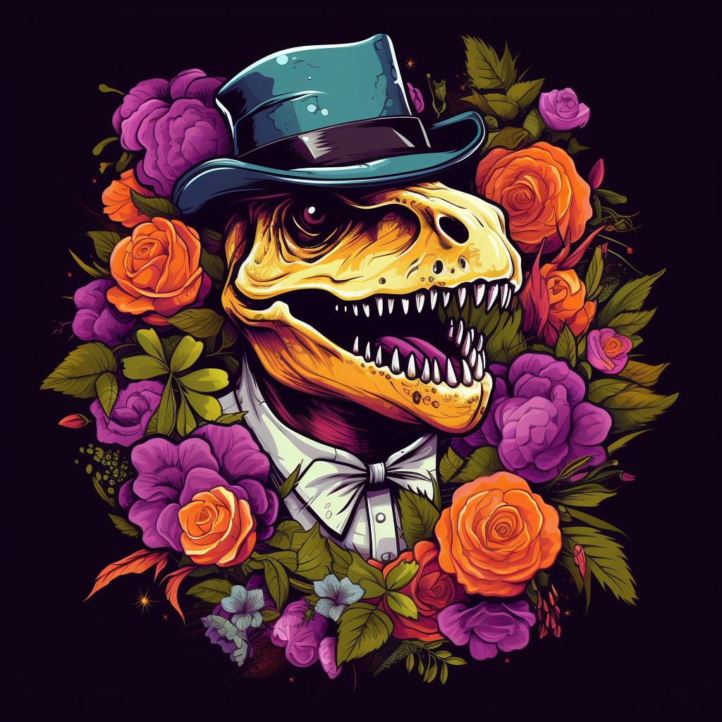 Top Hat Dinosaur Skull Diamond Art Kit