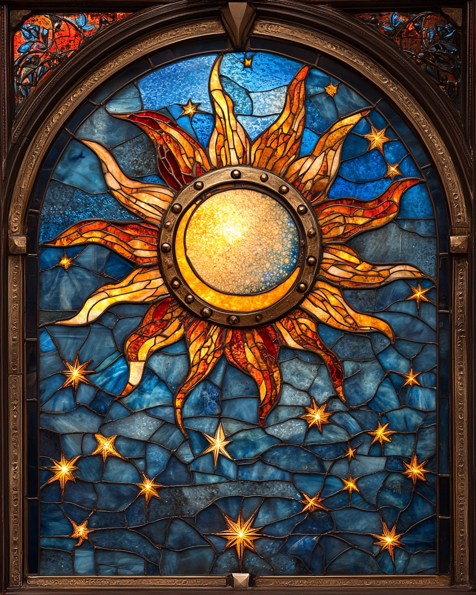 Fiery Sun Abstract Diamond Art Kit