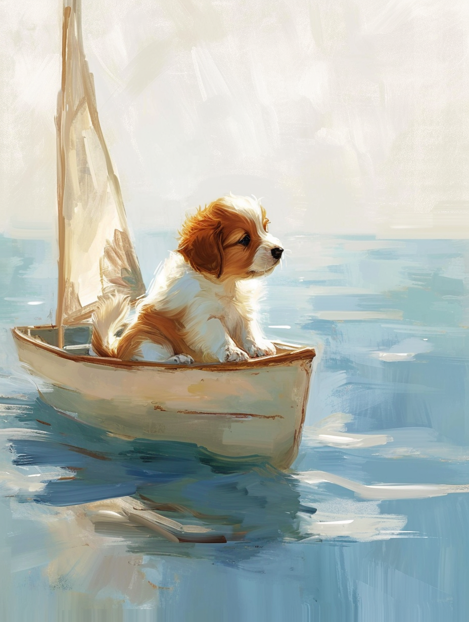 Sailboat Puppy Diamond Art Kit
