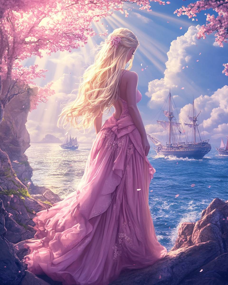 Woman Waiting By The Sea Diamond Art Kit