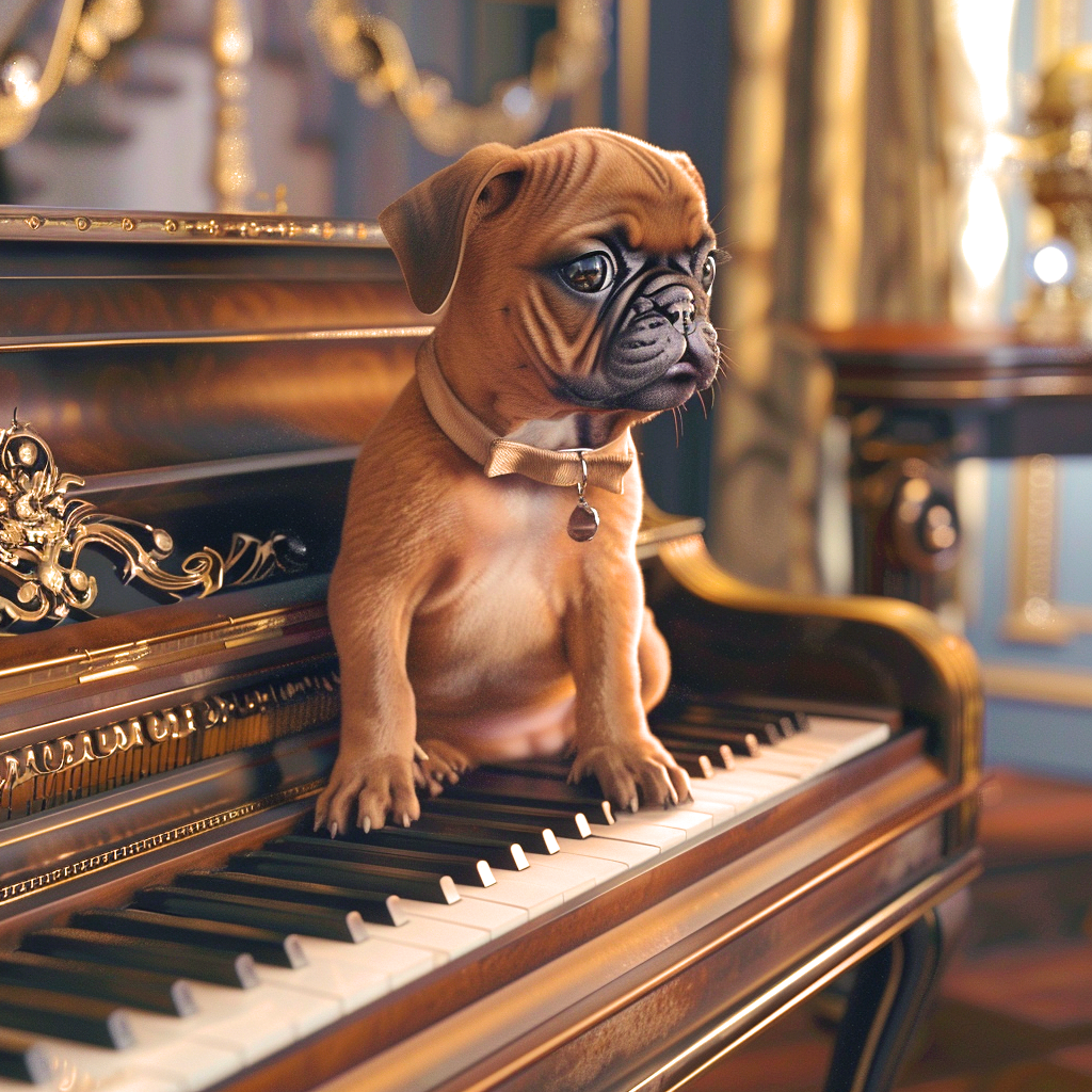 Pug Puppy Piano Diamond Art Kit