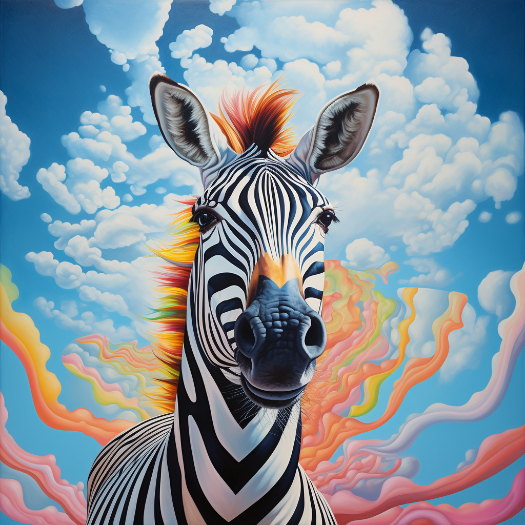 Colorful Clouds Zebra Diamond Art Kit
