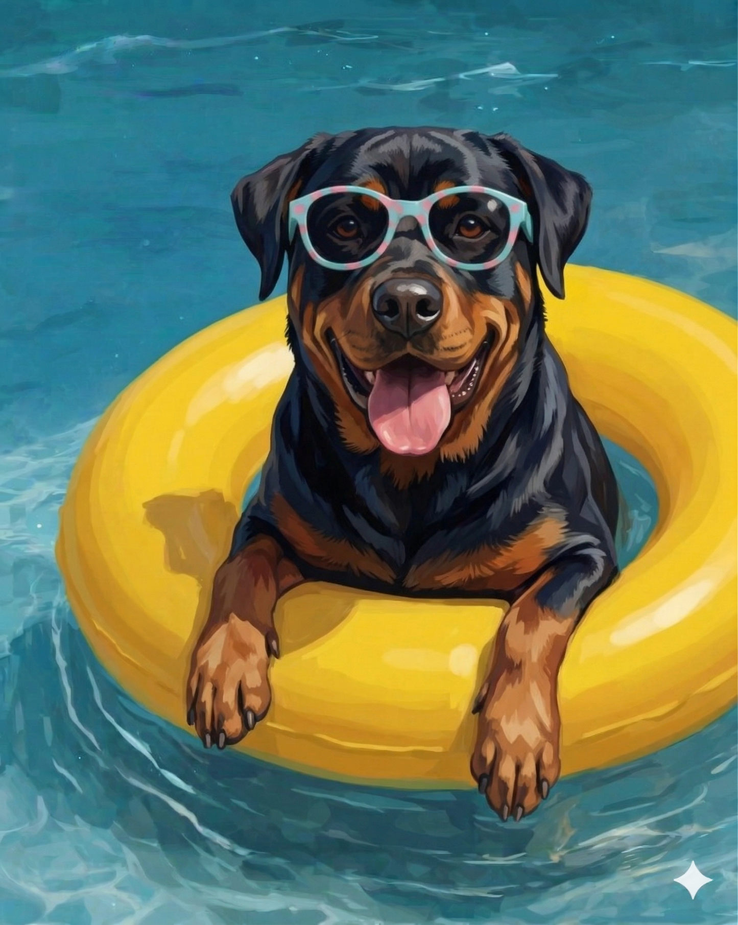 Hello Summer Rottweiler Diamond Art Kit