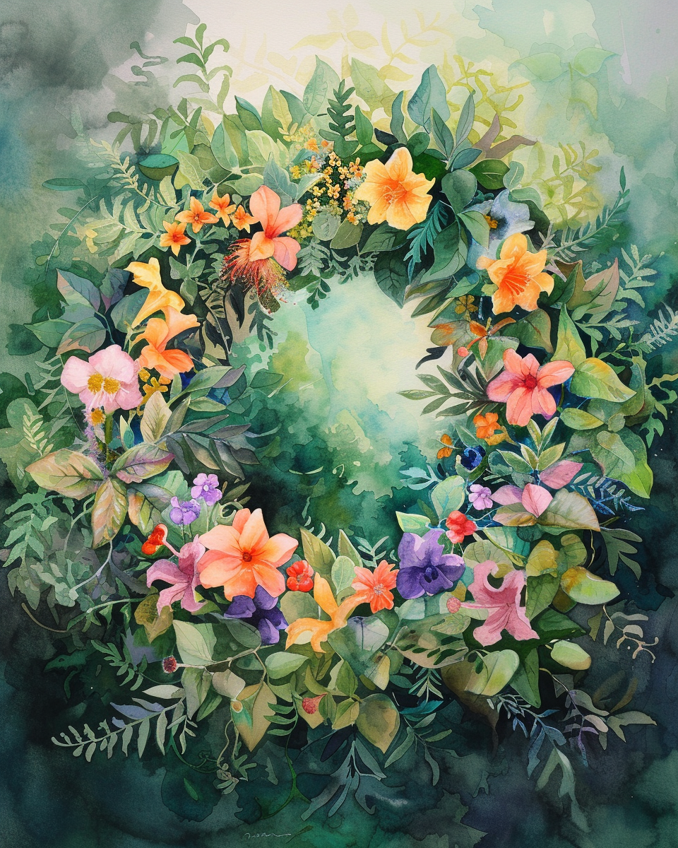 Spring Foliage Wreath Diamond Art Kit