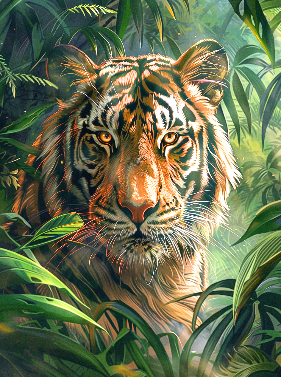Elderly Tiger In The Jungle Diamond Art Kit