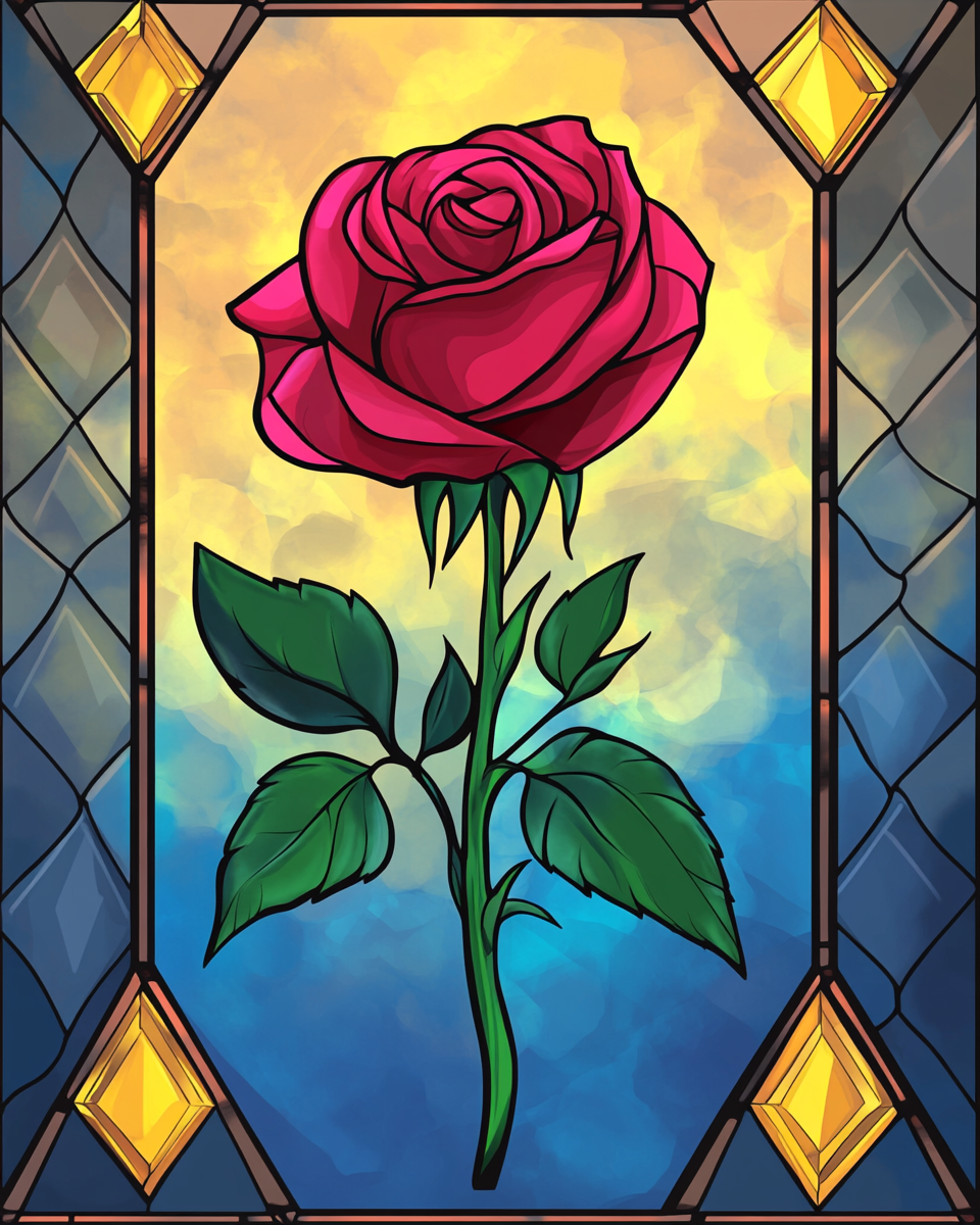 Yellow Diamond Abstract Rose Diamond Art Kit