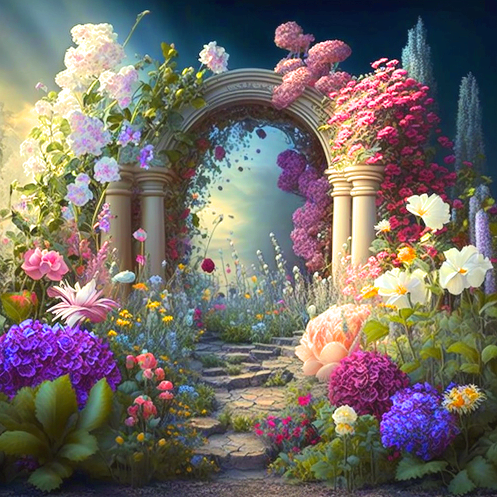 Pilar Arches With Flowers Diamond Art Kit