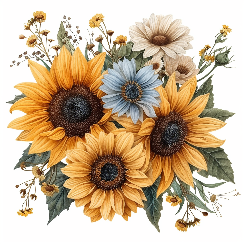 Daisies Sunflowers Diamond Art Kit