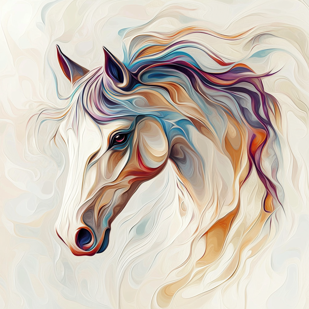 Cream Painted Horse Diamond Art Kit