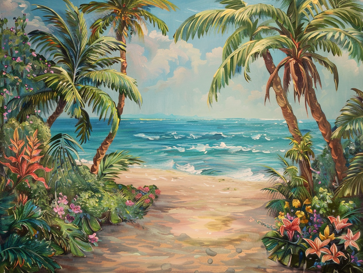 Pink Lily Beach Pathway Diamond Art Kit